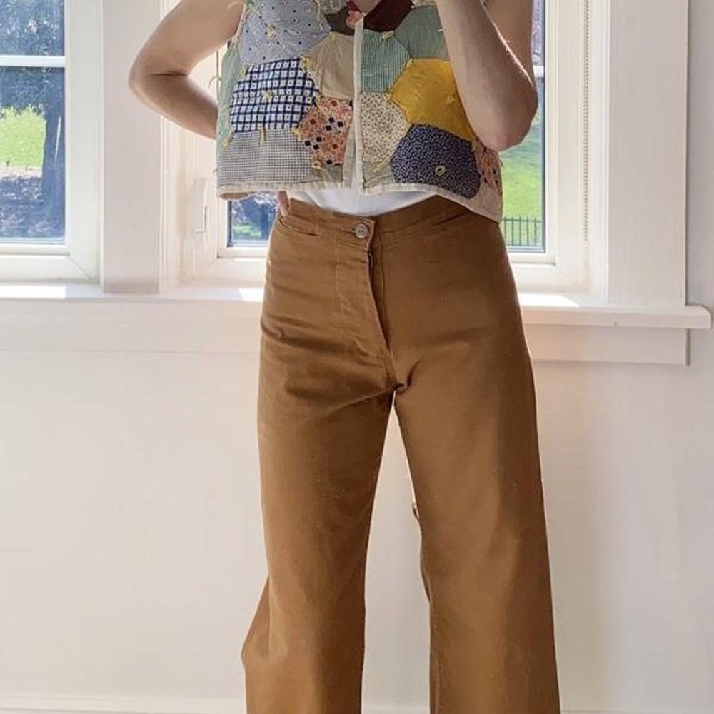 Klaxon Howl High-Rise Wide Leg Pants in Brown
